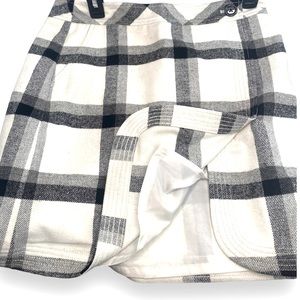 The loft size 4 winter white wool gray plaid skirt 90s retro school girl